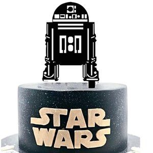 Large R2D2 Hand Painted Acrylic Cake Topper